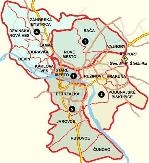 Mapa Bratislavy s označením mestských častí s najkritickejšou situáciou v kapacitách škôlok