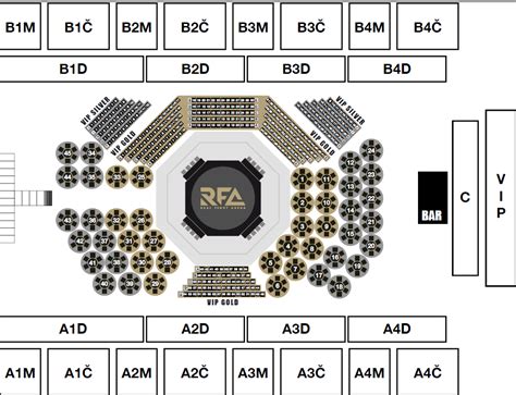 Mapa sedenia koncertného miesta s vyznačenými VIP zónami a miestami pre ZŤP