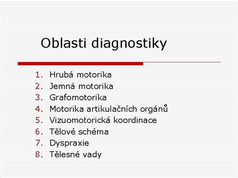 Schéma: Oblasti špeciálnopedagogickej diagnostiky VNP