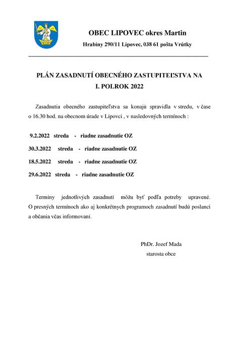 Schéma: Proces zvolávania a vedenia zasadnutí obecného zastupiteľstva