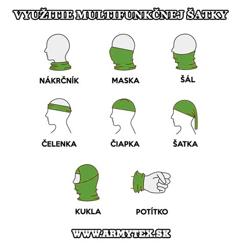 Rôzne spôsoby využitia multifunkčnej šatky