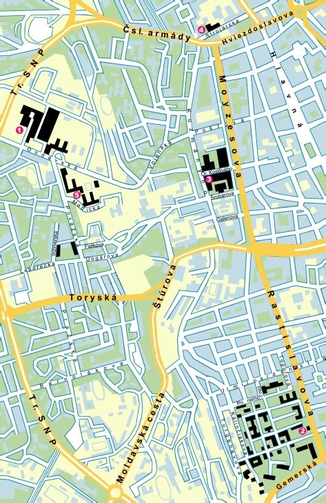 Mapa pracovísk ÚPSVaR v Košiciach