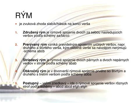 schéma rýmov