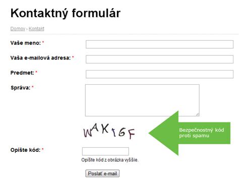 Kontaktný formulár alebo webstránka domova dôchodcov Céder