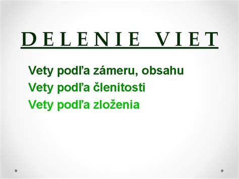 Schéma: Delenie viet