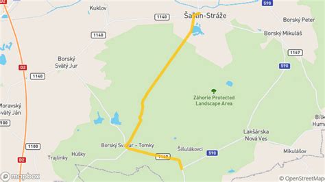 Mapa Šaštín-Stráže s vyznačenými službami