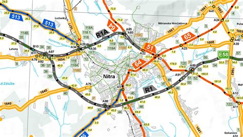 Mapa mesta Nitra s vyznačenou mestskou časťou Zobor