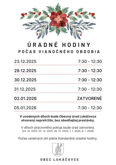 Úradné hodiny obecného úradu