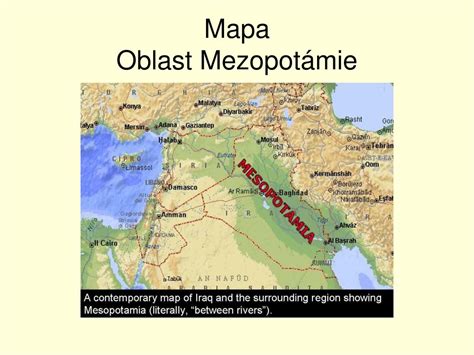 Historická mapa oblasti Samárie a Mezopotámie