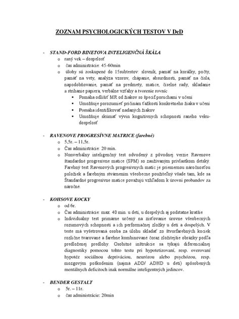 Ilustrácia psychologických testov