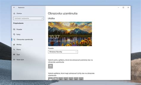 Prispôsobenie obrazovky uzamknutia Windows